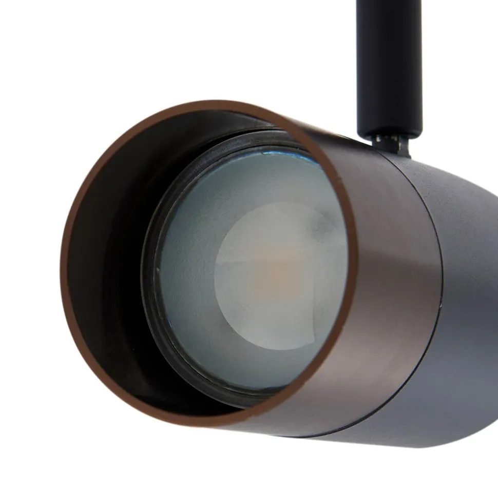 Railspot Lindby, GU10, Ø 6 cm, zwart/bruin