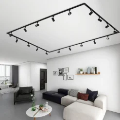 Railsysteem Lindby Linaro, GU10, 18-lichts, zwart