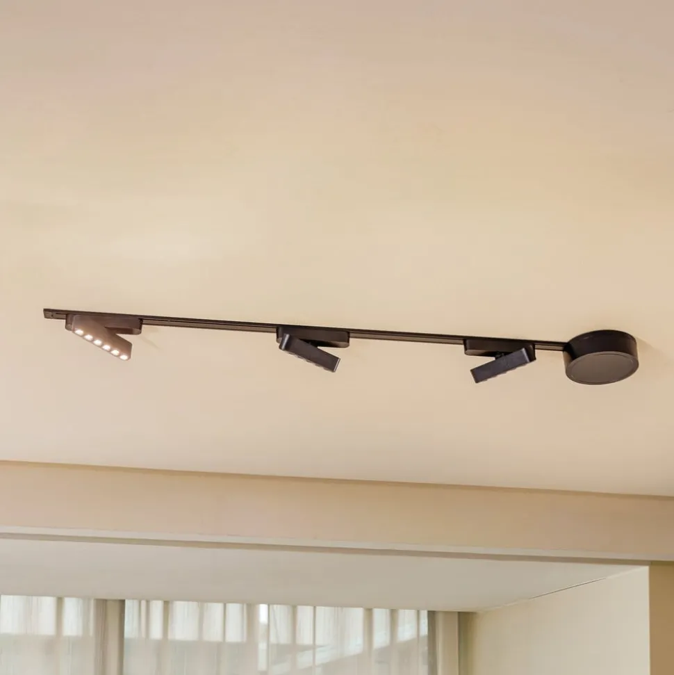 Railsysteem 48V Lumaro, 3 LED-strips, zwart, CCT