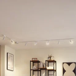 Railsystem 48 V Lumaro, spots, 7-lamps, wit, Ø4cm, dimbaar