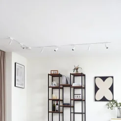 Railsystem 48 V Lumaro, spots, 7-lamps, wit, Ø4cm, dimbaar