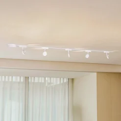 Railsystem 48 V Lumaro, spots, 5-lamps, wit, Ø7cm, dimbaar