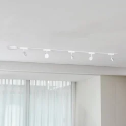 Railsystem 48 V Lumaro, spots, 5-lamps, wit, Ø7cm, dimbaar