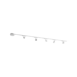 Railsystem 48 V Lumaro, spots, 5-lamps, wit, Ø7cm, dimbaar