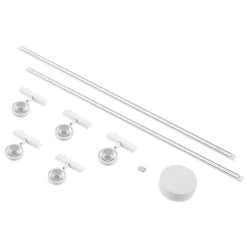 Railsystem 48 V Lumaro, spots, 5-lamps, wit, Ø7cm, dimbaar