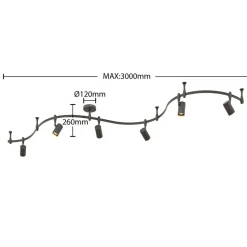 Railsystem Delila, zwart, flexibel gebruik
