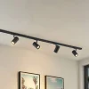 Railsystem Linaro, GU10, 4-lamps, zwart, Ø 6 cm