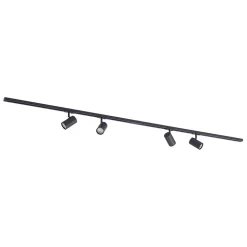 Railsystem Linaro, GU10, 4-lamps, zwart, Ø 6 cm