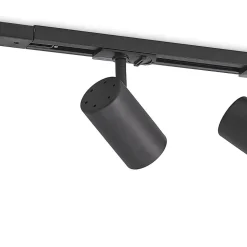 Railsystem Linaro, GU10, 4-lamps, zwart, Ø 6 cm