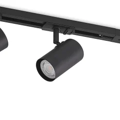 Railsystem Linaro, GU10, 4-lamps, zwart, Ø 6 cm