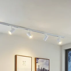 Railsystem Linaro, GU10, 4-lamps, wit, Ø 6 cm