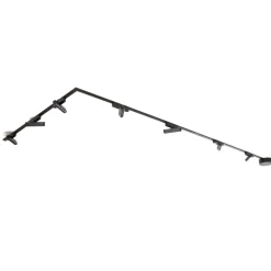 Railsystem Lumaro, lichtpunten, 7-lamps, zwart, 48V, dimbaar