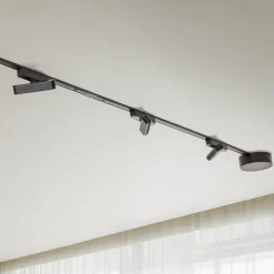 Railsystem Lumaro, lichtpunten, 7-lamps, zwart, 48V, dimbaar