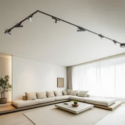 Railsystem Lumaro,lichtlijst,7-lamps,zwart,48V,dimbaar