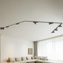 Railsystem Lumaro,lichtlijst,7-lamps,zwart,48V,dimbaar