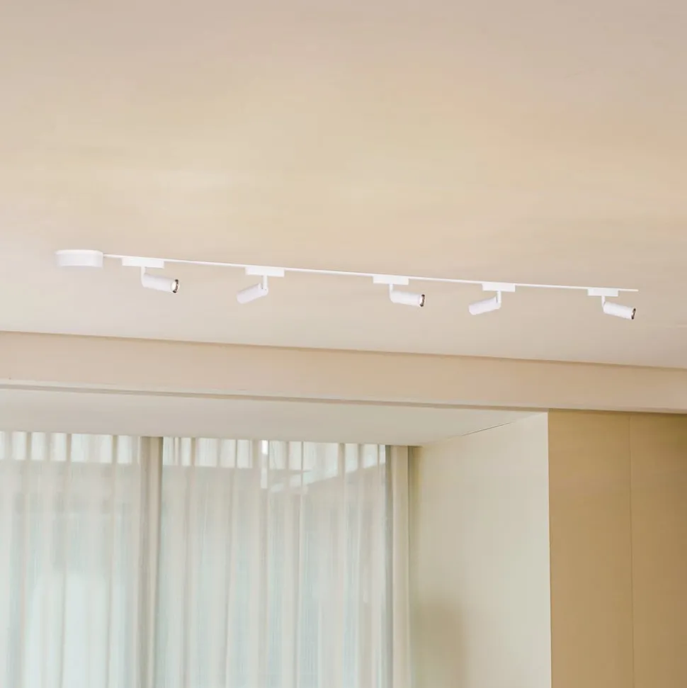Railsystem 48V Lumaro, spots, 5-lamps, wit, Ø 4cm, CCT