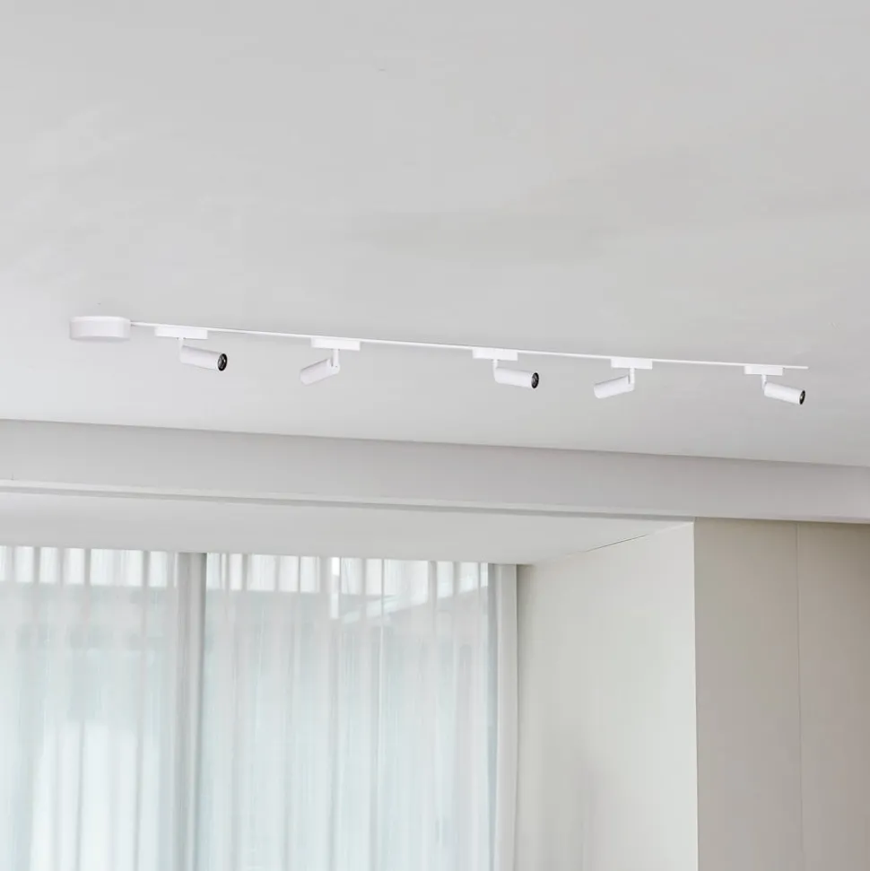 Railsystem 48V Lumaro, spots, 5-lamps, wit, Ø 4cm, CCT