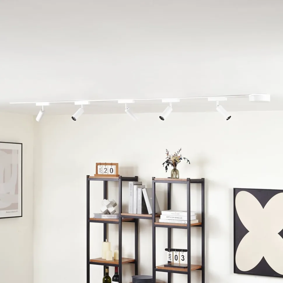 Railsystem 48V Lumaro, spots, 5-lamps, wit, Ø 4cm, CCT