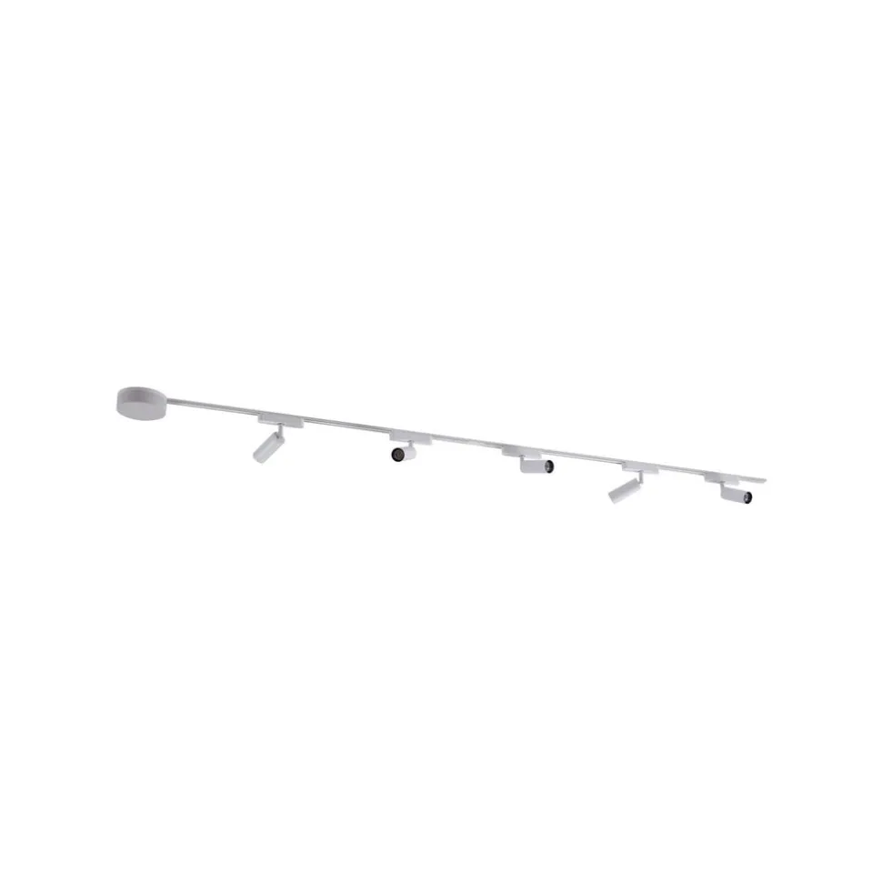 Railsystem 48V Lumaro, spots, 5-lamps, wit, Ø 4cm, CCT