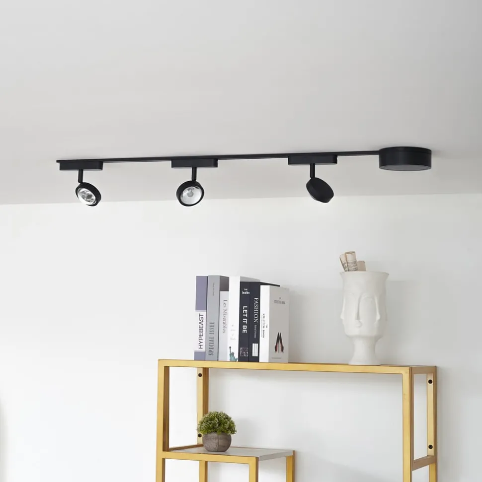 Railsystem 48V Lumaro, spots, 3-lamps, zwart, Ø 7,3cm