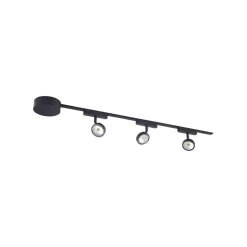 Railsystem 48V Lumaro, spots, 3-lamps, zwart, Ø 7,3cm