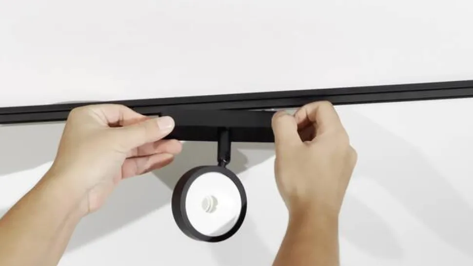 Railsystem 48V Lumaro, spots, 3-lamps, zwart, Ø 7,3cm