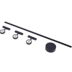Railsystem 48V Lumaro, spots, 3-lamps, zwart, Ø 7,3cm