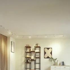 Railsystem 48V Lumaro, spots, 9-lamps, wit, Ø4cm, 25cm, dimbaar