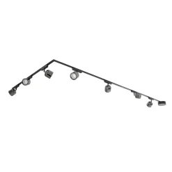 Railsystem 48V Lumaro spots 7-lamps zwart Ø8cm dimbaar