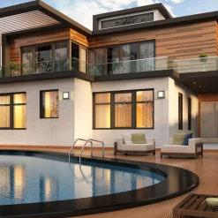 Rechth. buitenwandlamp Aqua Legendo Mini, antr.