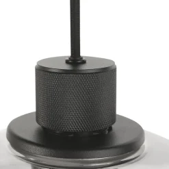 Reflexion hanglamp, metaal, glas, 9-lamps, zwart