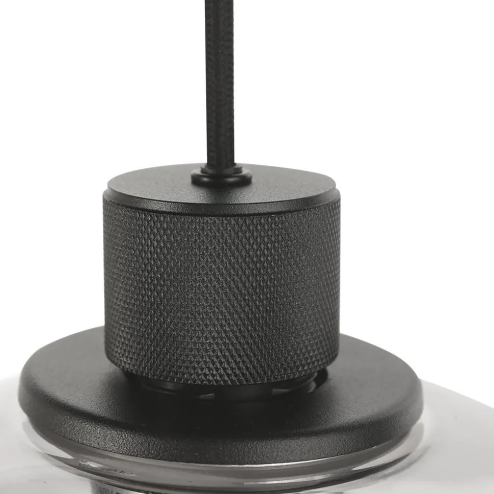 Reflexion hanglamp, metaal, glas, 9-lamps, zwart