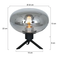Reflexion tafellamp, Ø 22 cm, zwart