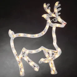 Rendier raamsilhouet binnen met 50 LED lampjes