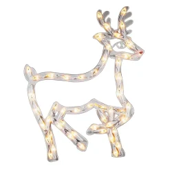 Rendier raamsilhouet binnen met 50 LED lampjes