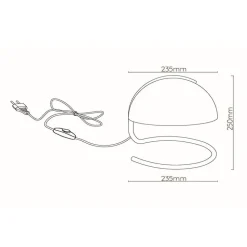 Retro-tafellamp Cato met melkglazen kap oranje