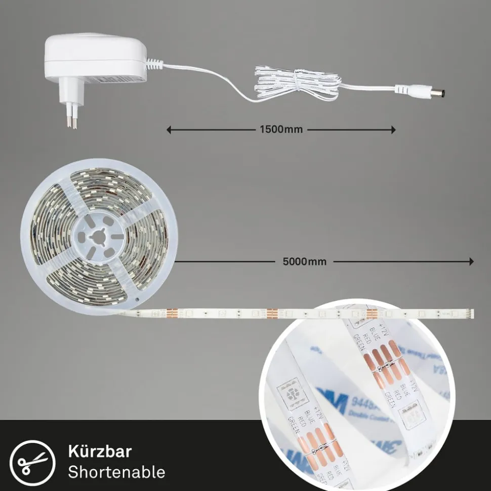 RGB LED strip WiFi, 500cm, met afstandsbediening