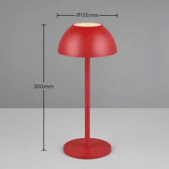 Ricardo LED tafellamp, rood, hoogte 30 cm, kunststof