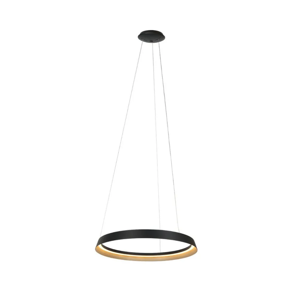 Ringlux hanglamp, 1-lamp, zwart, metaal