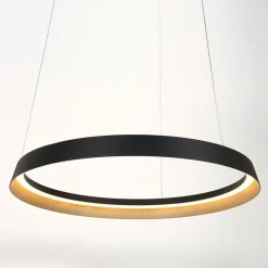 Ringlux hanglamp, 1-lamp, zwart, metaal