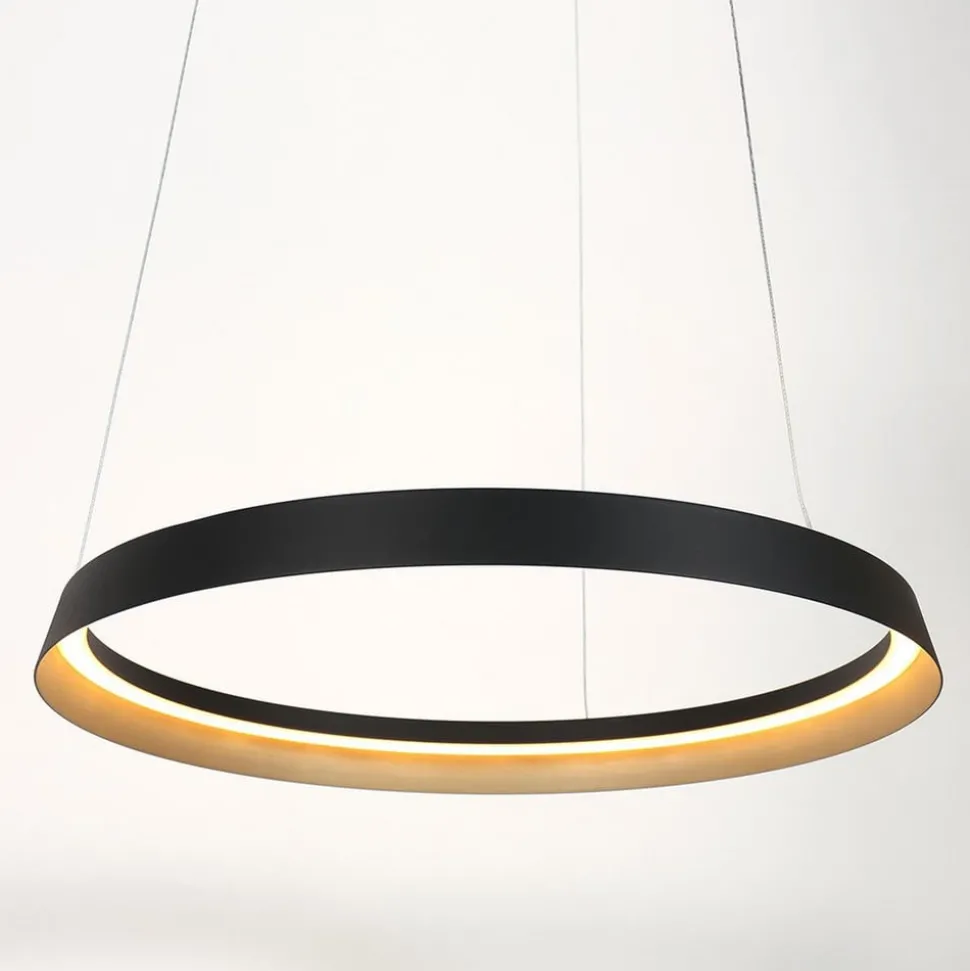 Ringlux hanglamp, 1-lamp, zwart, metaal