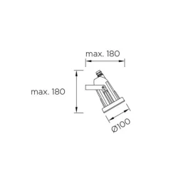 Robuuste, draaibare buitenspot Helio zwart