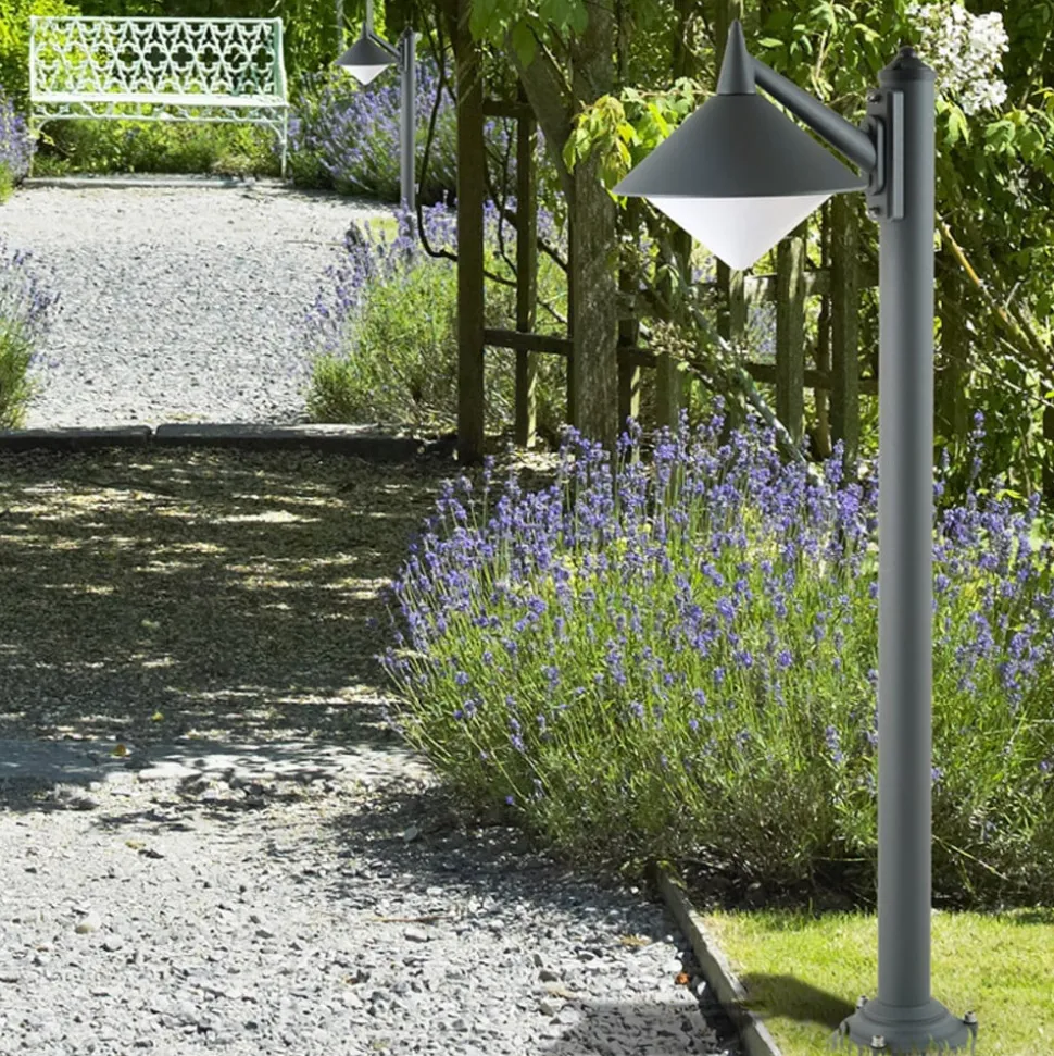 Robuuste tuinpadverlichting Liara zeewaterbestendig grafiet