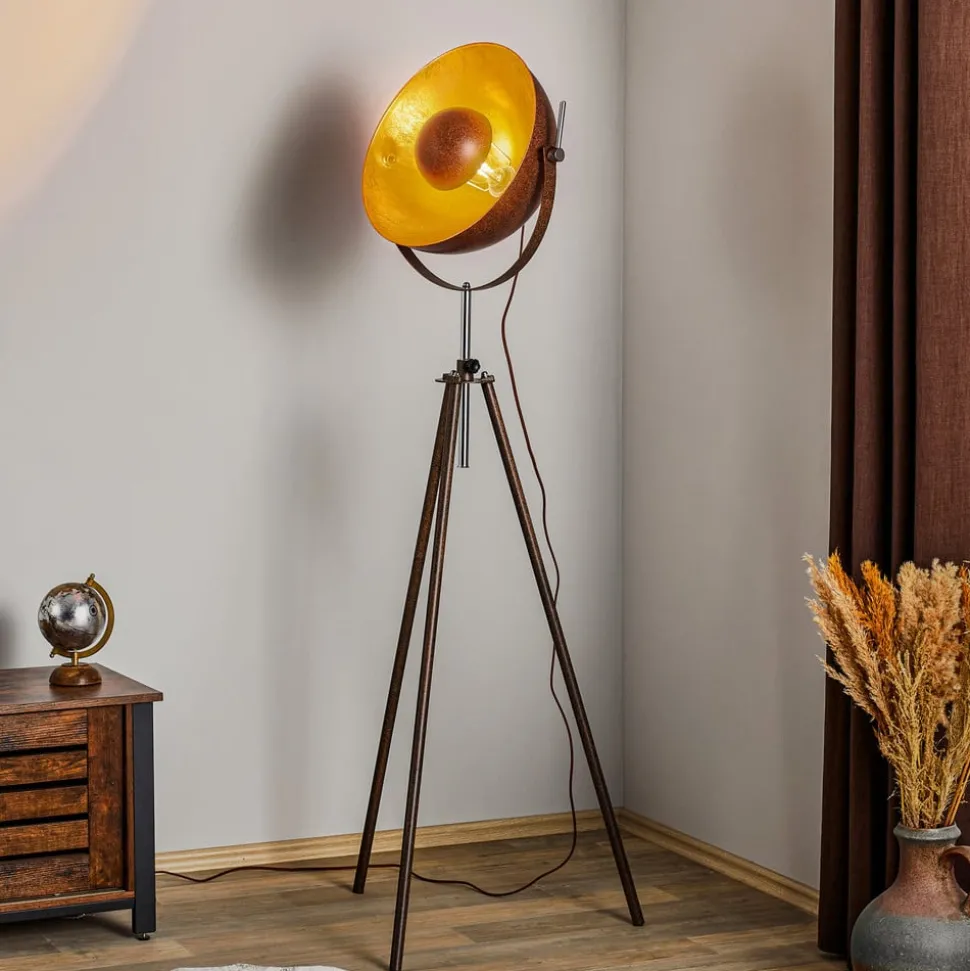 Roestkleurige driebenige vloerlamp Xirena I