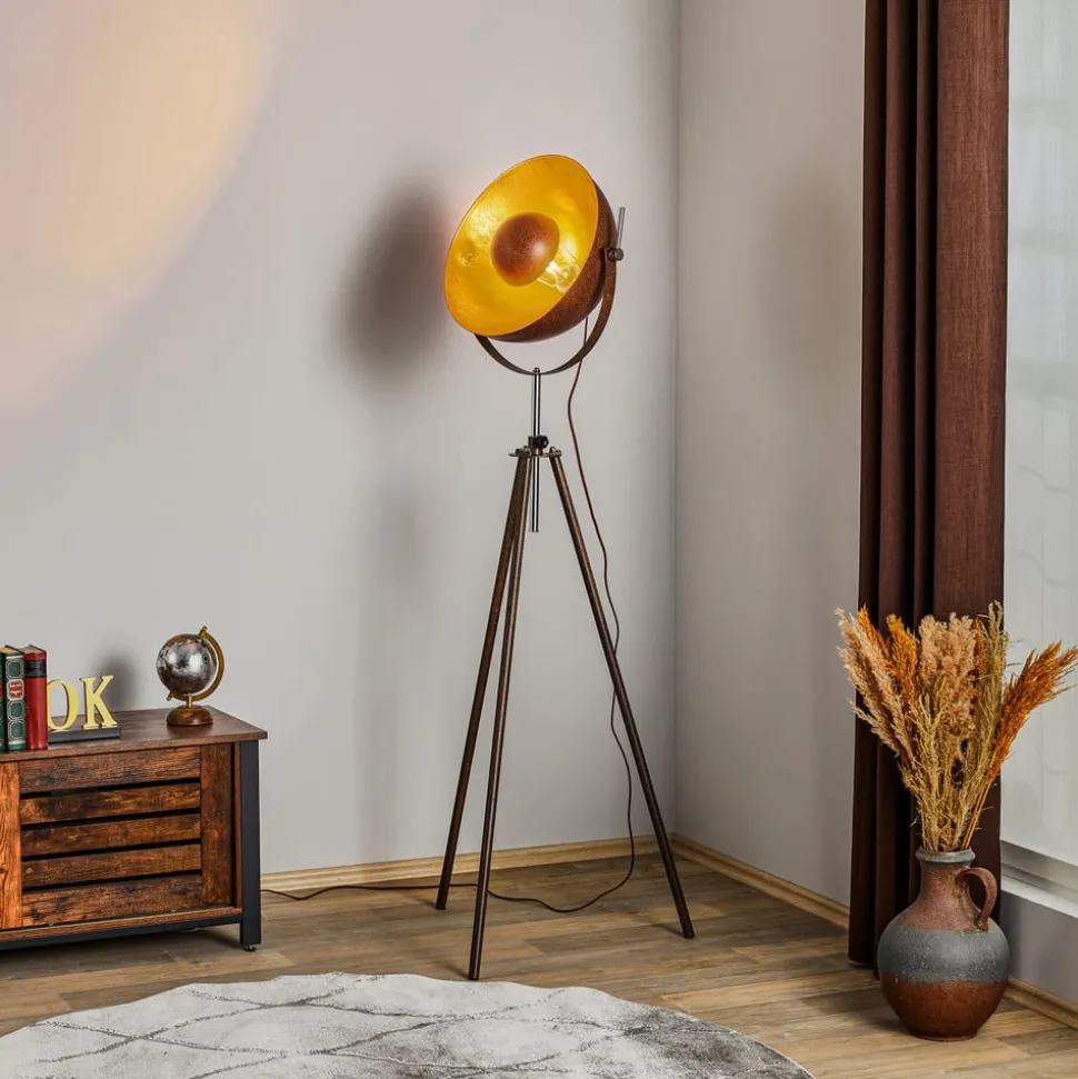 Roestkleurige driebenige vloerlamp Xirena I