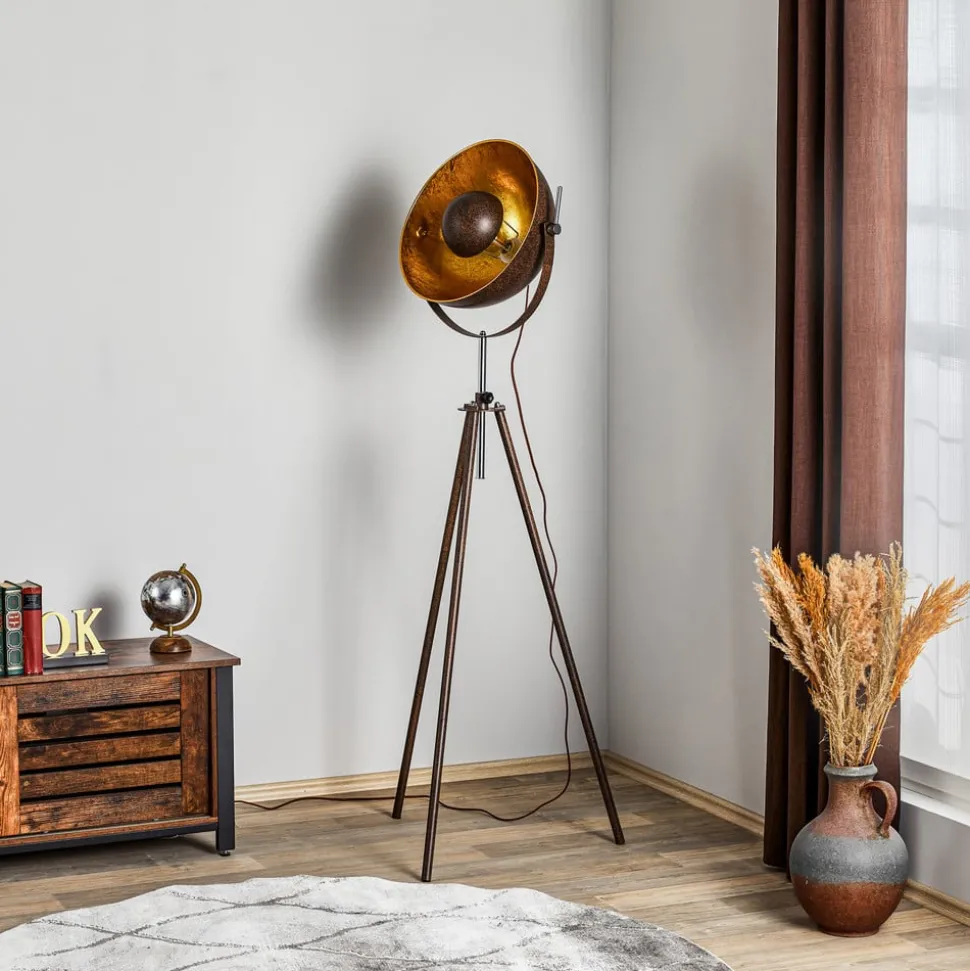 Roestkleurige driebenige vloerlamp Xirena I