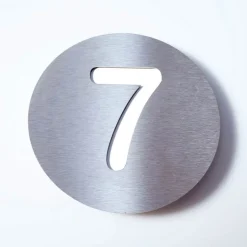 Roestvast stalen huisnummer Rond - 7