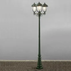 Romantische 3-lichts lantaarn PARMA, groen