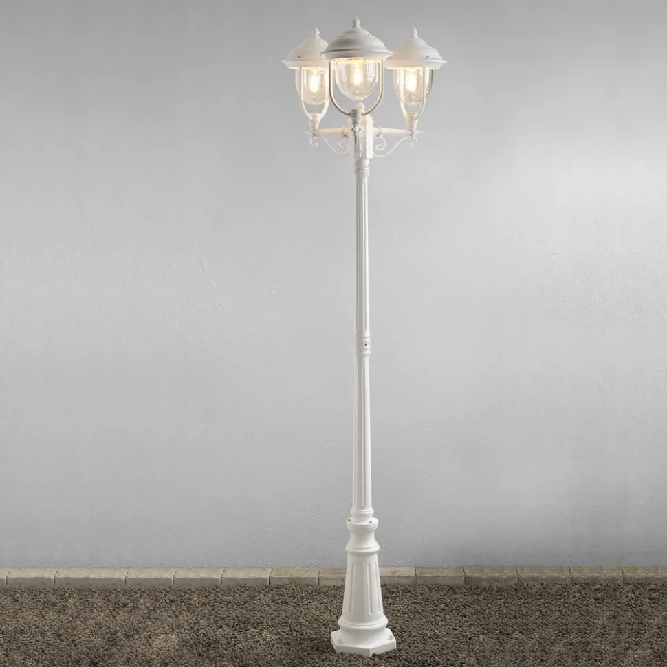 Romantische 3-lichts lantaarn PARMA, wit