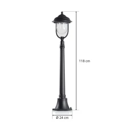 Romantische padlamp PARMA, zwart